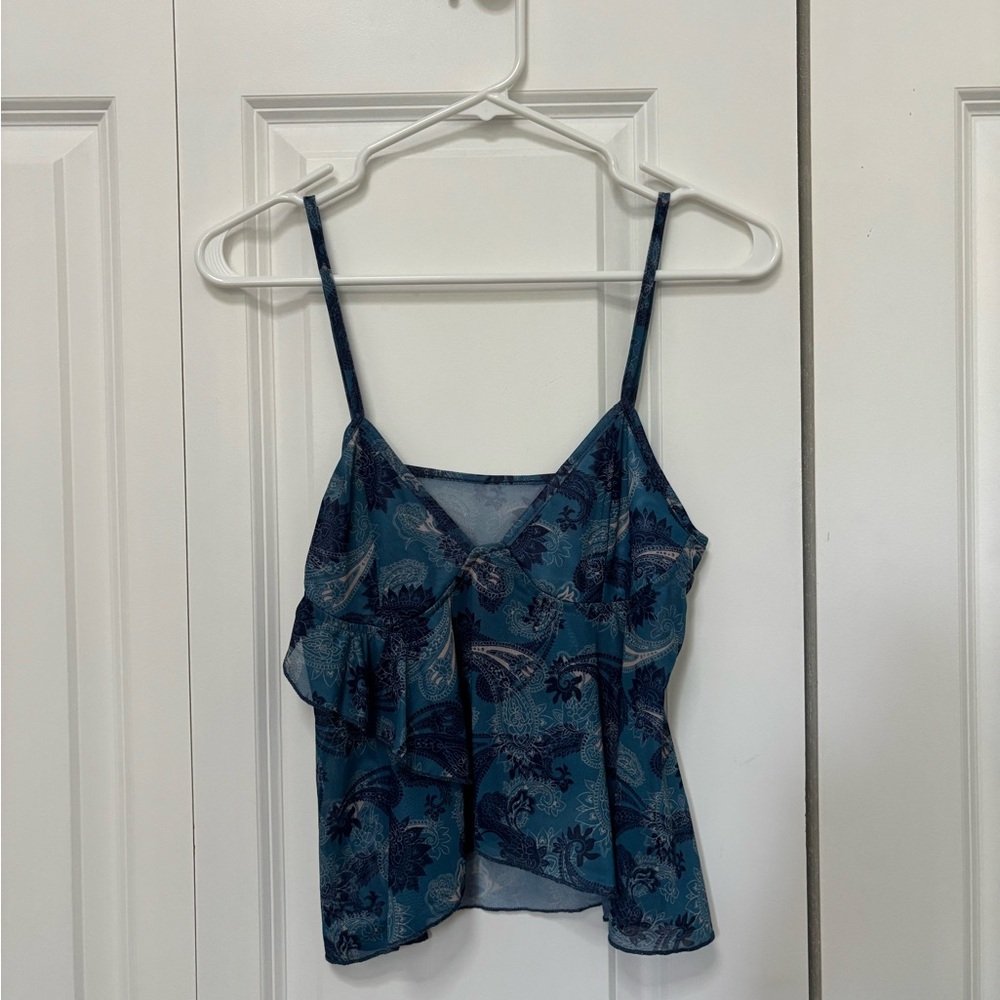 Temu Blue Patterned Women's Top